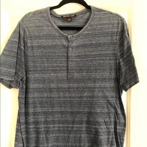 Michael Kors heathered blue Henley